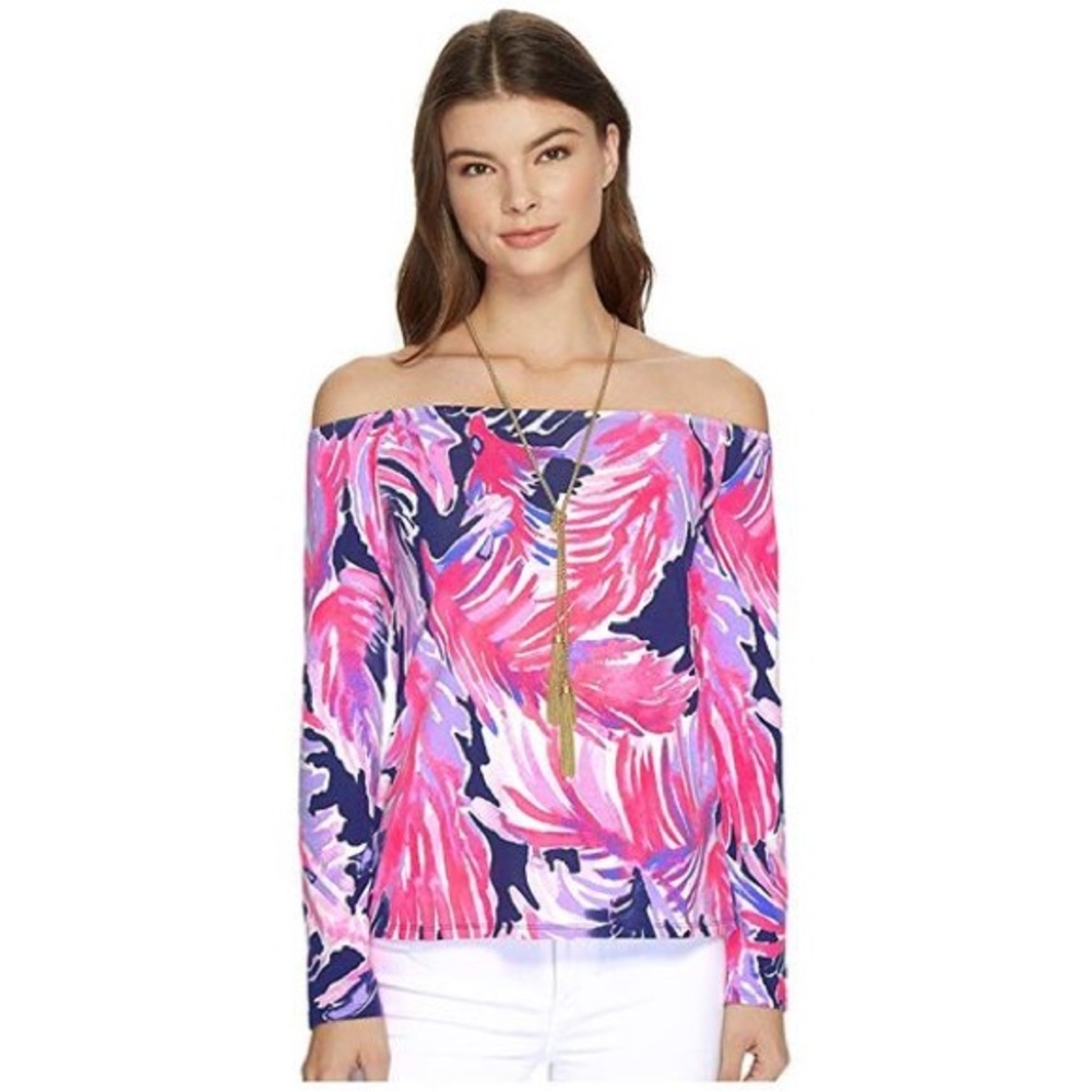 Lilly Pulitzer Pink and Purple Patterned Blouse